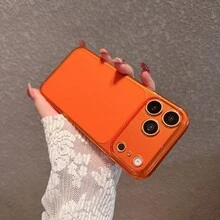 Funda transparente naranja mate compatible con iPhone 17 Pro Max/17 Pro/17/16/16 Pro Max/16 Plus/16 Pro/16E/15/15 Pro Max/15 Pro/15 Plus/11/12/13/14 Pro Max/13 Pro/13 Pro Max/14 Pro/14 Pro Max, cobertura completa, protección suave anti-caídas - Naranja - Translúcido Esmerilado - Ver 10