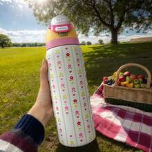 Owllaa'  32oz Original Stainless Steel Insulated Water Bottle With Straw And Handle - A Wide Variety Of Cartoon Patterns To Choose From - Perfect For School, Sports, And Travel, And A Great Gift Option - 32 Oz Capacity. - 珊瑚粉 - 查看 2