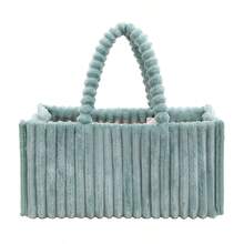 Flannel Diaper Storage Bag, Portable Diaper Bag, Handheld Diaper Bag For Baby Diapers - 白色 - 查看 9