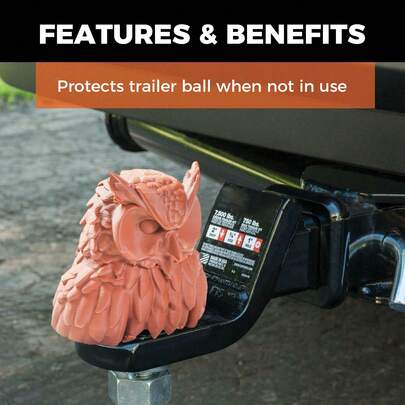 DIY Cute Owl Trailer Ball Cover-Waterproof Dustproof Hitch Cap For Ball,Durable Trailer Accessories,Personalized Vehicle Tow Bar Accessories For RV,Truck