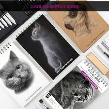 HIFORNY - Juego de 100 piezas de dibujo lápices de bocetos suministros de arte con grafito carbón herramientas de mezcla y accesorios estuche portátil con cierre para artistas y principiantes - como en la foto - Ver 7