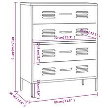 vidaXL Cômoda branco 80x35x101,5 cm preto - Branco - Ver 10