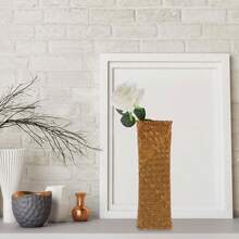 Natural Seaweed Weave Basket Straw Woven Vase Pastoral Rattan Flower Vase Vintage Wicker Flower Basket For Home House Hotel Decoration - As Shown - View 9