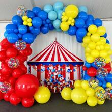 133pcs Carnival Circus Balloon Wreath Arch Set - Red, Blue, Yellow, Rainbow Colors With Confetti, Suitable For Birthdays, Weddings, Graduations, Anniversaries, Bridal Showers, Party Decorations - 彩色 - 查看 4