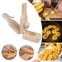 2-In-1 Portable Wooden Tostones Press & Plantain Smasher, Compact 6.3" Foldable Banana Masher For Patacones, Guacamole Prep & Latin Kitchen Gadgets, Fits Drawer Storage - 預設 - 查看 2