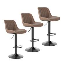 Modern Bar Chair, Height Adjustable Faux Leather Bar Stool With Backrest And Footrest, Easy To Clean And Install, Suitable For Kitchen, Bar, Bookstore, Load Capacity 250 Pounds - Brown - View 10