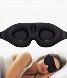 1pc 3D Sleep Mask Natural Sleeping Eye Mask Eyeshade Cover Shade Eye Patch Women Men Soft Portable Blindfold Travel Eyepatch,School,Back To School,Travel,Travel Essentials,Home Essentials,Eye Mask,Sleep Mask-Halloween,Christmas,Fall,Winter, Supplies, XRGV - 黑色 - 查看 1