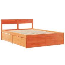 vidaXL Quadro de lit sans matelas cire castanho 120x190cm bois pin massif - Castanho - Ver 3