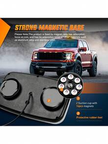 - Luces estroboscópicas de techo de 12 pulgadas, luz de peligro 48 LED, advertencia de  de emergencia, barra de luz intermitente, soporte magnético, 12 V-24 V, coches, camiones,,37860711 - A - Ver 5