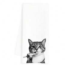 Funny Cat Bathroom Hand Towels, Cute Cats Bathroom Decor, Funny Washroom Decor, Cat Lover Gifts For Women,16x24 Inch - Cat3 - 查看 2