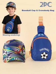 2pcs/Set Kid's Cartoon Dinosaur Print Baseball Cap + 1pc Random Cut Dinosaur Print Crossbody Bag, Cute & Fun, Suitable For Daily Wear, Outdoor, Graduation, Back To School, Children's Holidays, Dopamine Outfit - Multicolor - View 20