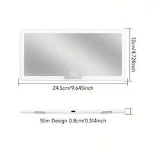 LED Car Vanity Mirror, Suitable For Car Sun Visor Car Makeup Mirror, Rechargeable Touch Screen Makeup Mirror With Adjustable Brightness And Three Lighting Modes, Coastal Theme, USB Charging Makeup Mirror, Wall Mounting Compatible With Cars - 粉紅色 - 查看 4