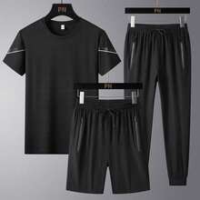 Men T-Shirt Co-Ords - Black - View 3