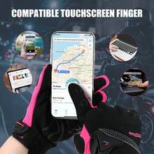 Full-Finger Touchscreen Gloves For Motorcycle & Outdoor Activities - Reinforced Protective Design & Anti-Slip Grip - Durable Breathable Gloves For Riding, Cycling & Adventure - Pink - View 6