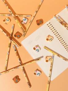 6Sets Capybara Party Favor Set Cute Animal Pencils Erasers Pack Class Reward Prize Birthday Gift Classroom Office Supplies - Multicolor - View 2