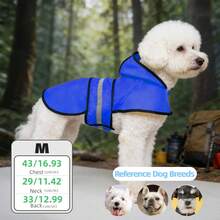 BJAYPET 1pc Reflective Dog Raincoat For Medium/Large Dogs, Lightweight Pet Rainwear For Outdoor Walking In Rain - Blue - View 17