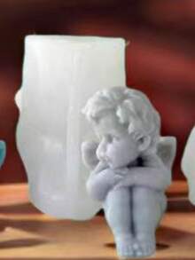 1个天使造型硅胶蜡烛模具 DIY天使香薰石石膏扩香器家居装饰摆件模具 - 白色 - 查看 4