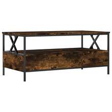 vidaXL Table basse chêne fumé 100x51x45 cm ingénierie du bois - Tabac - Voir 8
