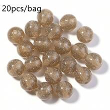 20pcs/Pack 12mm Resin Glitter Starry Round Beads, Shiny Sparkly Beads For Bracelet, Necklace, Jewelry Making DIY, Autumn/Winter - Glitter Beads - View 10