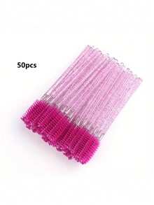 Bộ 100/70/50 cọ chuốt mi, cọ chuốt mascara (có hộp đựng), cọ chuốt lông mày dùng một lần, cọ nối mi, cọ chuốt lông mày, cọ thoa dầu thầu dầu (Không phải tất cả các sản phẩm đều có hộp đựng) (Có nhiều màu sắc để lựa chọn) - Màu Hồng Tươi - Xem 9