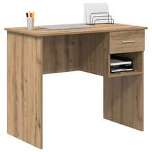 vidaXL Bureau Chêne artigianale 90 x 49 x 75 cm Bois d'ingénierie - Castano - Visualizzare 3