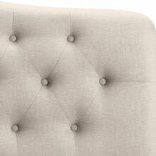 Linen Upholstered Headboard-Modern-Adjustable Height-Button Tufting, Beige - Beige - View 9