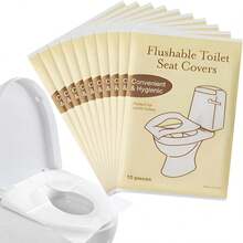 Toilet Seat Covers Disposable Flushable - 10 Pack Portable Travel Toilet Seat Cover, Individually Wrapped Potty Training Covers For Women, Mini Purse Size For Airplane Hotel Camping Bathroom - 白色 - 查看 1