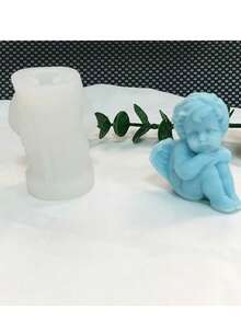 1个天使造型硅胶蜡烛模具 DIY天使香薰石石膏扩香器家居装饰摆件模具 - 白色 - 查看 5