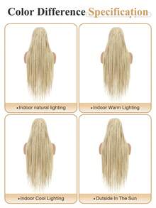 32英寸盒式辫假发，三角形盒式辫假发，蕾丝前额无结编织合成假发，预先拔毛并带有婴儿发