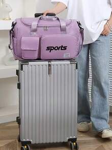 1pc Sports Graphic Gym Bag With Wet & Dry Compartment, Suitable For Swimming Training; Large Capacity Short Trip Travel Bag For Luggage And Weekend Travel, Travel Organizer, Airport Travel Clothes, Travel Accessories, Christmas Gift, Creative Gift For Men, Boyfriend, Father, Birthday Gift For Men, Fitness Bag, Sports Bag, School Bag, School Supplies - Multicolor - View 6