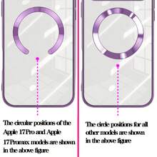 Hadaasi 1pc Purple Hython 17 Pro Max Phone Case, Glitter Transparent Magnetic Phone Case With Camera Lens Protector [Compatible With MagSafe], Shiny Electroplated Soft TPU Ultra-Thin Shock-Proof Protective Cover, Women's - Purple - Purple - View 9