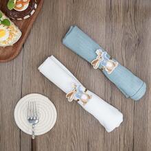 6pcs/Set Cute Rabbit Napkin Rings, Suitable For Easter, Spring Festival Party Table Decoration, Multiple Styles Available - Multicolor - View 4