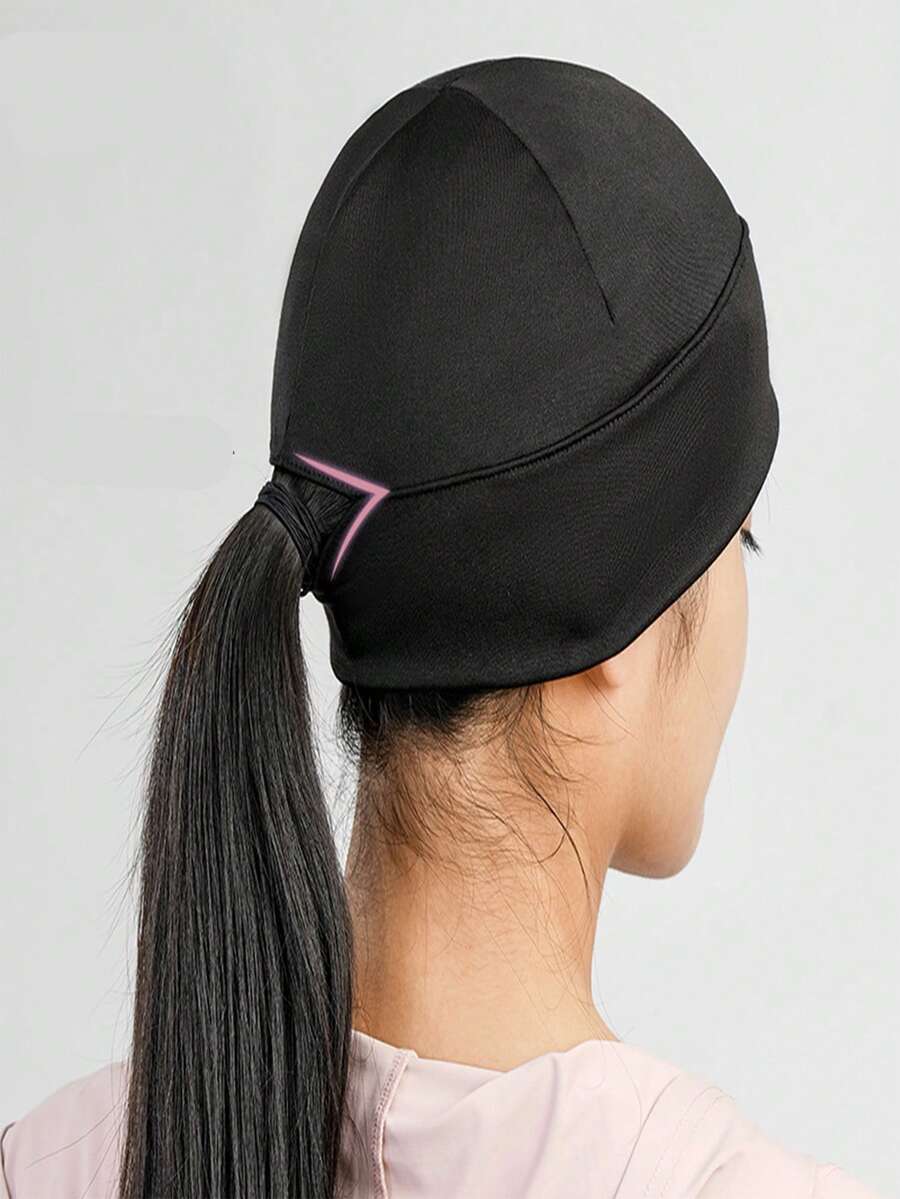 1pc Outdoor Sports Quick-Dry Breathable Running Cap - Black - View 1