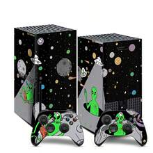 1 Set Printed Skin Stickers For Xbox Series X, Non-Slip Scratch-Resistant Protective Decal Covers, Creative Personalized Decorative Wrap - Multicolor - View 11