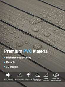 1pc 15.7in X 118in/13 Sq Ft Thick Vinyl Wood Grain Peel And Stick Wallpaper, Waterproof Self-Adhesive Striped Tile Rolls For Kitchen, Living Room, Office And Bedroom (Gray And Brown) Wall Art Decor, Home Decor, Living Room Wallpaper, Wall Stickers, Party Decor, Bedroom Office Decor, Bathroom Decor, Room Decor - Multicolor - View 8