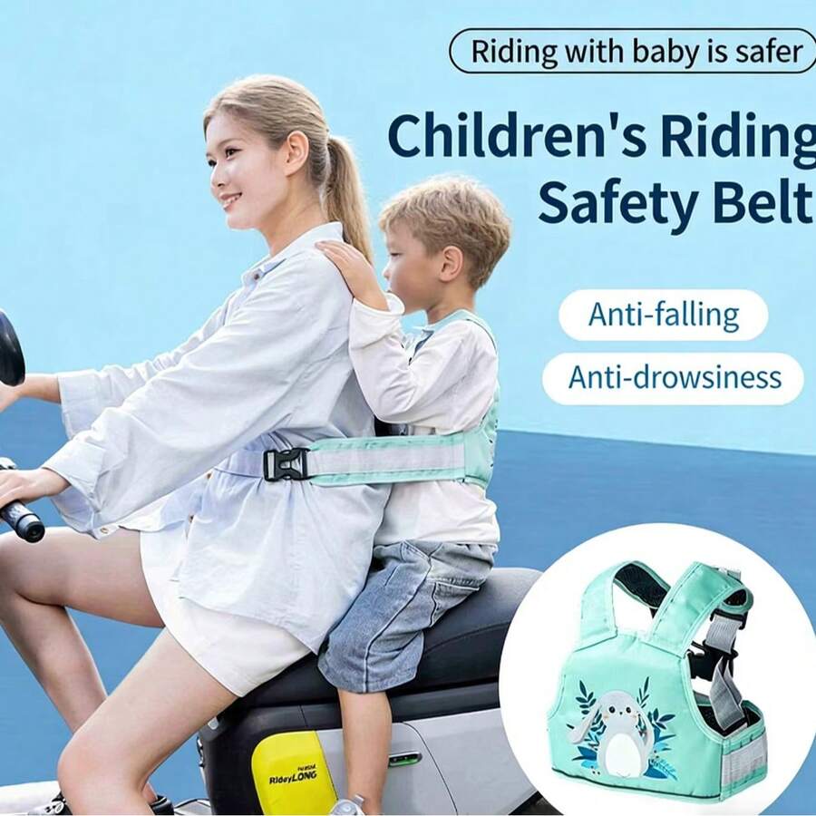 Nuestro cinturón para niños está especialmente diseñado para motocicletas y scooters eléctricos, perfecto para padres que necesitan transportar a sus hijos diariamente. Con material resistente y suave, es hipoalergénico y no raspará la piel del niño. El diseño antideslizante y ajustable garantiza que el cinturón se adapte a diferentes tallas de niños, previniendo eficazmente caídas y deslizamientos durante la conducción. Ideal para escenas como recoger a los hijos de la escuela, compras en zonas urbanas y viajes cortos. Protégete a tu pequeño con la mejor comodidad! - Correas anticaídas al 0,04% - Ver 1