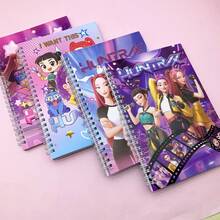 Mattel Random Delivery K-POP Girl Group Witch Hunting Cartoon Spiral Notebook, High-Quality Student Notebook, Notebook, Diary, Portable Notebook, Birthday Gift Writing Notebook - Multicolor - View 3