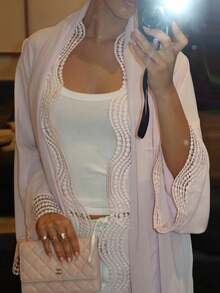 Spring/Summer Women's Elegant Long Robe Cardigan, 1 Piece Outerwear, Casual Wear, New Style - Pink - View 4