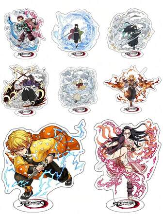 8 st stående dekorationer med tecknade figurer, lämpliga för skrivbordsdisplay, bildekor, kreativa leksaker, dekorativa rekvisita, festgåvor, samlarleksaker