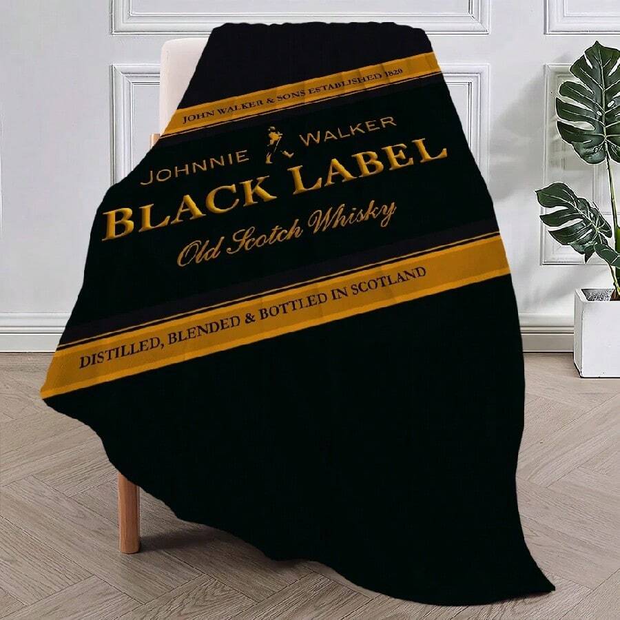 Brand Logo Blanket Plush Nap Sofa Rug For Living Room J-Johnnie W-Walker Warm Office Bedroom Birthday Home Travel Gifts - trắng - Xem 1