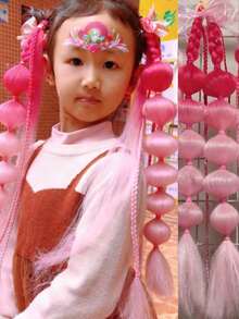 24inch Ponytail Extension Ombre Lantern Bubble Ponytail Twist Braid With Elastic Band For Girls Kids Hair 2PCS - Two-Tone - View 17