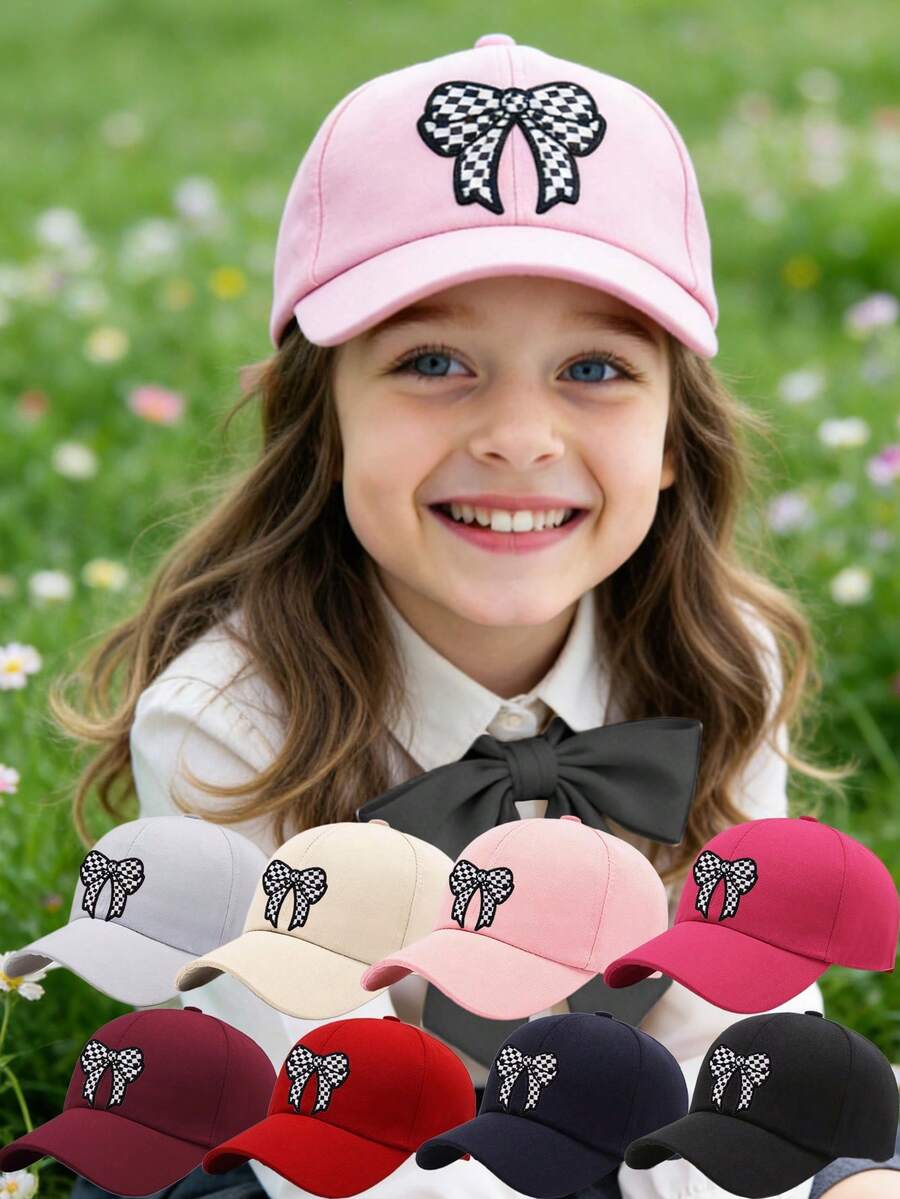 1顶儿童玫瑰棒球帽，后扣式，户外简约水洗复古遮阳帽，休闲帽，适合8-15岁男孩女孩 - 1PC - 查看 1