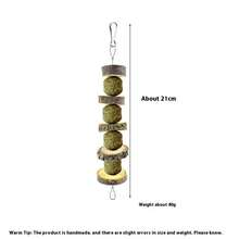 Rabbit Chew Toys, 3PCS Pet Chew Toys For Rabbit Chinchilla Hamster Molars Chew Toys Apple Sticks Grass Ball , Grass Cake Skewer For Hamster - màu nâu - Xem 4