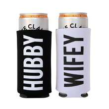 Mr And Mrs Can Coolers Couples Collapsible Bottle And Can Sleeves Insulator Couples Can Cooler Set For Wedding, Engagement, Anniversary, Bridal Showers-641 - 夫妻 - 查看 1