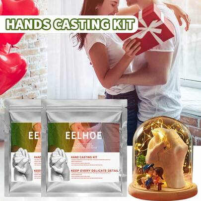 DOWMOO 1 Set/3D Hand Mold Cloning Powder, Suitable For Couples And Families, DIY Handprint Mold Kit, Used To Make Memorable Souvenirs, Hand Molds, Valentine's Day Gifts, Mother's Day Gifts (Random Delivery Of New And Old Models)