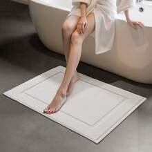 Utopia Towels Cotton Banded Rug, Bath Mats, Not A Bathroom Rug, 20 By 31 Inches, 100% Ring Spun Cotton, Highly Absorbent Shower Bathroom Floor Mat, White - White - View 2