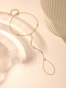 1Pc 925 Sterling Heart Cross Elegant Finger Ring Bracelet Unique Design Suitable For Women's Daily Wear Party Gathering Fine Jewelry Valentine's Day