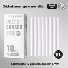 Languo 1 Pc Press Erasers,No Residue Flexible & Portable Eraser Pens,Round Head Large-Area Brightening Wiping,Strong Cleaning Power Best Ideal Gift Choice Back To School Art Supplies Stationery - White - View 18