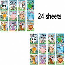 12/24张儿童卡通动物贴纸，恐龙、猴子、猪、长颈鹿图案，适用于DIY、派对礼品、礼品袋、玩具、学校手工、生日礼物 - 彩色 - 查看 8
