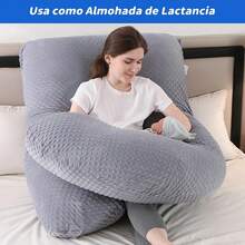 mhjEMAGIE Almohada Embarazo - Almohada para Embarazada Cómodos y Transpirables Almohada de Embarazo con Forro de Felpa de Bolitas Almohada Corporal para Embarazadas Regalo para Maternidad Mujeressleeping Bags - 219321031 - Ver 6